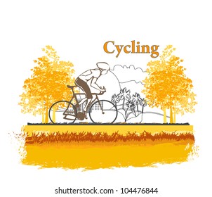 Cycling Grunge Poster Template vector