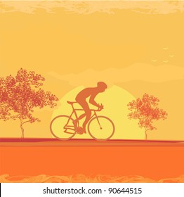 Cycling Grunge Poster Template vector