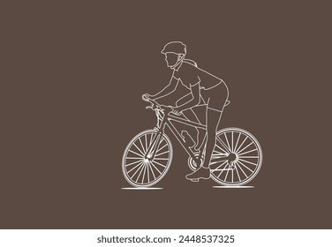 Cycling for health Simple line vector