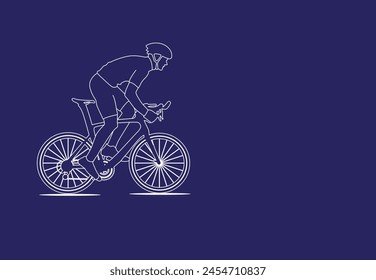 Cycling for health Simple line vector