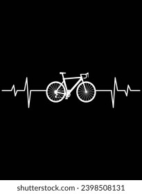 Cycling heartbeat - EPS file for cutting machine. You can edit and print this vector art with EPS editor.