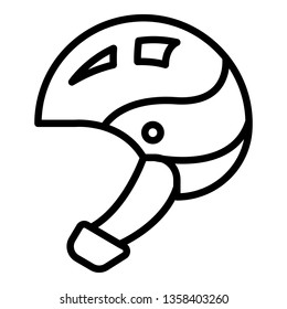 Cycling helmet icon. Outline cycling helmet vector icon for web design isolated on white background