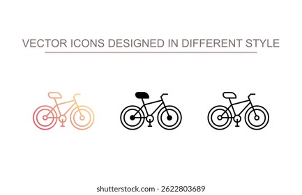 Design de ícone de bicicleta com ilustração de estoque de fundo branco
