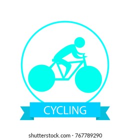 cycling icon flat color