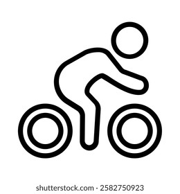Cycling icon illustration in line style. Perfect for website mobile app presentation. Suitable for any user interface and user experience