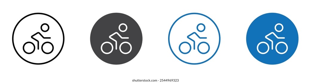 Cycling icon Logo sign in thin line outline