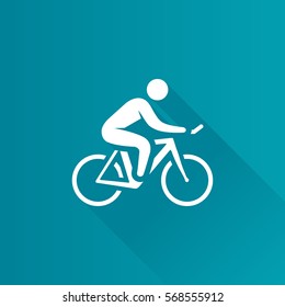 Icono de ciclismo en el estilo de color de la interfaz de usuario de Metro. Prueba de tiempo de viaje triatlón