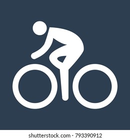cycling icon on black background. Vector illustration