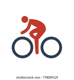 Cycling Icon on white background. Vector Illustration