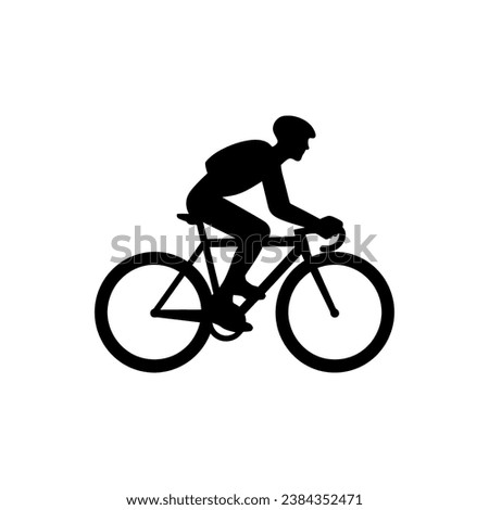 Cycling Icon on White Background - Simple Vector Illustration