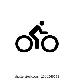 Cycling icon of person riding a bicycle. Vector icon design.