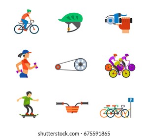 Cycling icon set
