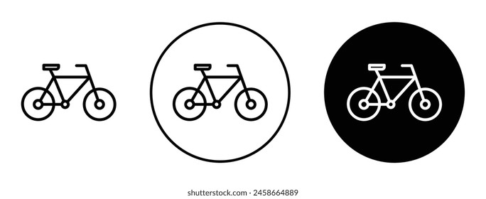 Cycling Icon Set. Urban bicycle ride vector symbol. Bike travel sign. Cycling activity pictogram.