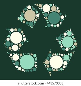 Cycling icon shape vector design by color point