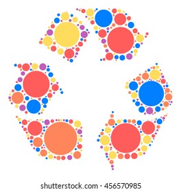 Cycling icon shape vector design by color point