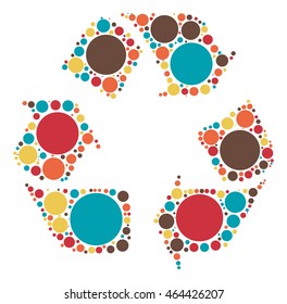 Cycling icon shape vector design by color point