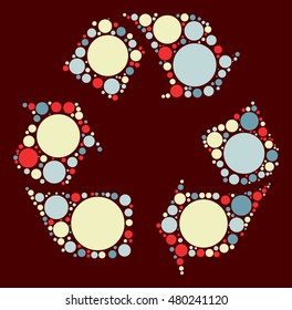Cycling icon shape vector design by color point