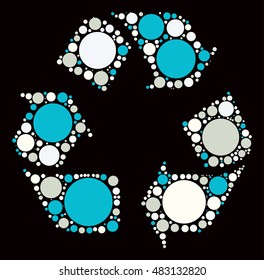 Cycling icon shape vector design by color point