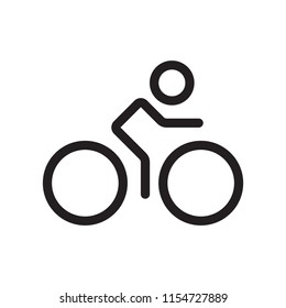 Cycling Icon. Simple design, stroke outline style. Line vector. Isolate on white background.