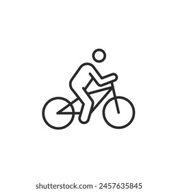 Cycling icon. Simplified representation of a person riding a bicycle, symbolizing cycling as a sport, leisure activity, and eco-friendly mode of transportation. Vector illustration