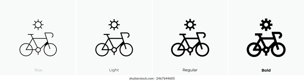cycling icon. Thin, Light Regular And Bold style design isolated on white background