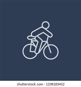 Cycling icon. Trendy flat vector line Cycling icon on dark blue background from sport collection. 