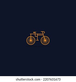 Cycling icon vector. simple flat symbol. perfect golden pictogram illustration on dark background.	