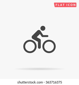 Cycling Icon Vector. Simple flat symbol. Perfect Black pictogram illustration on white background.