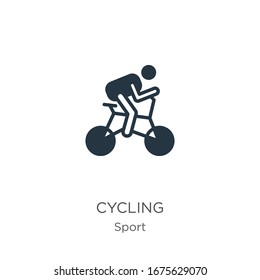 Vector de icono de ciclismo. Icono de moda de ciclismo plano de la colección deportiva aislado en fondo blanco. La ilustración vectorial se puede utilizar para diseño gráfico web y móvil, logotipo, eps10
