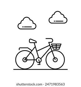 cycling icon with white background vector stock illustration