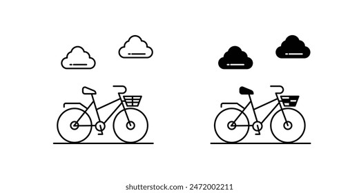 cycling icon with white background vector stock illustration