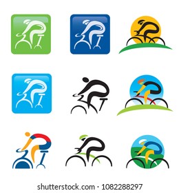 Cycling Icons Buttons Set Colorful Cycling Stock Vector (Royalty Free ...