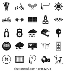 Cycling icons set. Simple set of 25 cycling vector icons for web isolated on white background