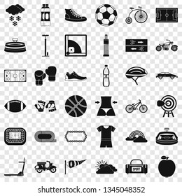 Cycling icons set. Simple style of 36 cycling vector icons for web for any design
