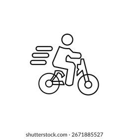 ícones de ciclismo. vetor de linha simples