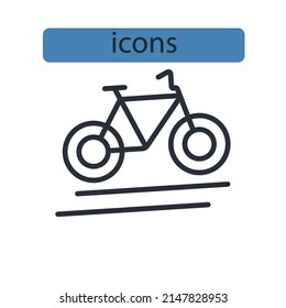 cycling icons  symbol vector elements for infographic web