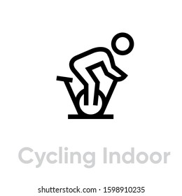 Cycling Indoor Activity Icon. Editable Stroke