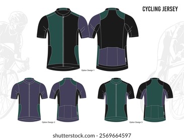 Cycling Jersey Design Mockup Vector with Option