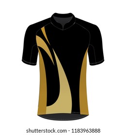 Cycling jersey mockup. T-shirt sport design template. Road racing uniform blank.