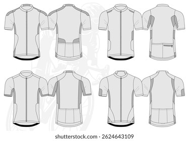 CYCLING JERSEY MOCKUP VECTOR WITH A CHOICE OF DESIGN