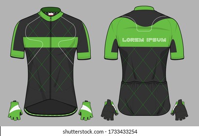 Jersey ciclista uniforme un diseño de plantilla vectorial 