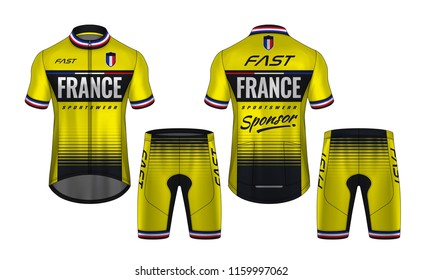 Cycling Jerseys mockup,t-shirt sport design template,uniform for bicycle apparel.