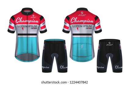 Cycling Jerseys mockup,t-shirt sport design template,uniform for bicycle apparel.
