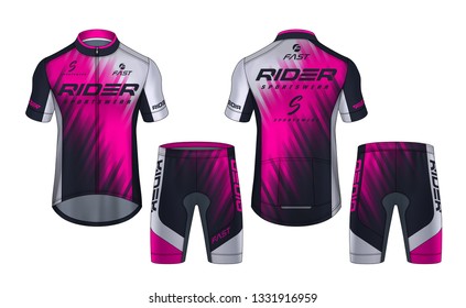 Cycling Jerseys mockup,t-shirt sport design template,uniform for bicycle apparel.