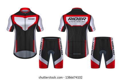 Cycling Jerseys mockup,t-shirt sport design template,uniform for bicycle apparel.