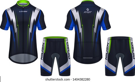 Cycling Jerseys mockup,t-shirt sport design template,uniform for bicycle apparel.