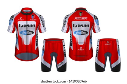 Cycling Jerseys mockup,t-shirt sport design template,uniform for bicycle apparel.