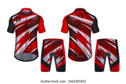 Specification Cycling Jersey Template Mock Up Sport T Shirt Round Neck Uniform For Bicycle Apparel Vector Illustration Design Separate Work Layers Stock Illustration Download Image Now Istock
