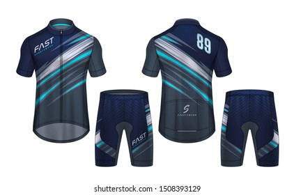 Cycling Jerseys mockup,t-shirt sport design template,uniform for bicycle apparel.