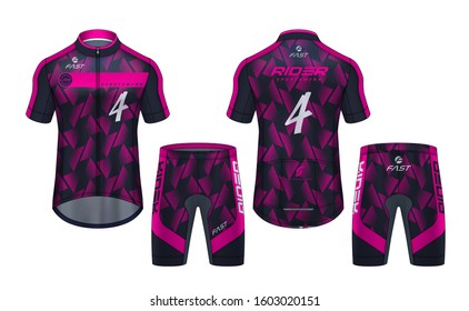 Cycling Jerseys mockup,t-shirt sport design template,uniform for bicycle apparel.